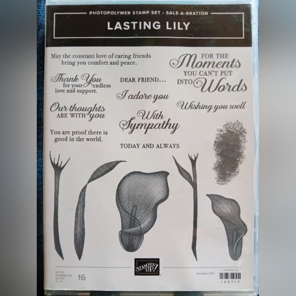 Stampin' Up! Lasting Lily Photopolymer Stamp Set - Black and White